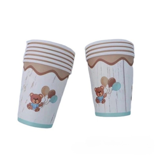 10 Stück Papierbecher Bärchen mit Ballons Partybecher für Getränke Dekoration für Baby Shower Kindergeburtstagsfeier