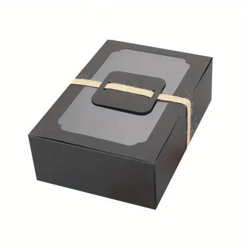 10 stuks Kartonnen cadeauverpakking 22 x 15 x 7 cm met doorzichtig PVC venster en strik Papieren dozen voor koekjes taarten snoepjes Bruiloft