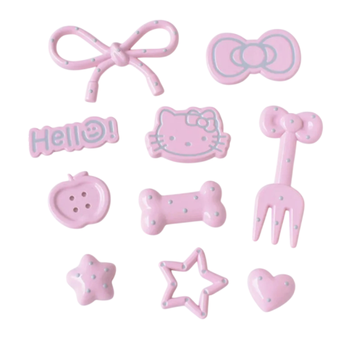 10 sztuk dekoracji na crocsy różowe różne motywy zestaw ozdób na buty z łatwym mocowaniem dla zabawnego uzupełnienia obuwia