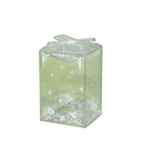 10 Transparent PVC Boxes 7.5 x 5 x 4.5 cm Gift Plastic Boxes with Ribbon and Hearts Wedding Sweet Packaging Christmas Gift Wrapping Elegant Decoration