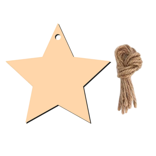 10 unidades Estrellas de Madera 8 x 8 cm Para Colgar Láminas Vacías para Pintar Decoraciones Creativas para el Árbol de Navidad y Decoración del Hogar