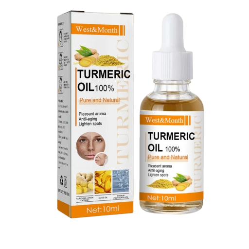 100% Olio di Curcuma contro le macchie pigmentarie Olio viso illuminante alla curcuma Olio di curcuma anti-invecchiamento 10 ml