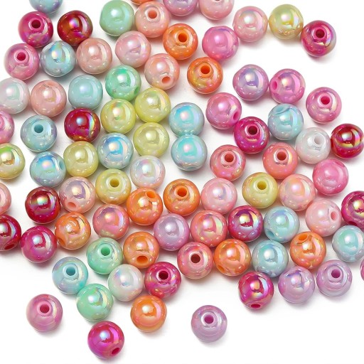 100 Pieces 6 mm Acrylic Beads Round Shape Acrylic Suitable for Bracelets Earrings Necklaces Crafting Decorations Jewellery Making Beading