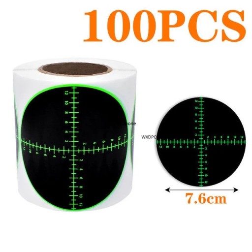 100 pz Obiettivi reattivi autoadesivi per tiro 7,6 cm Su rotolo Toppe coprenti Effetto schizzi Obiettivi di carta nero-verdi