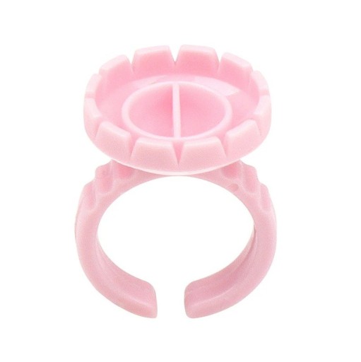 100 unidades Anillos de plástico para pegamento forma redonda 2,3 x 1,5 cm Soportes desechables para pestañas Pigmento de tatuaje Vasitos en abanico Herramientas cosméticas