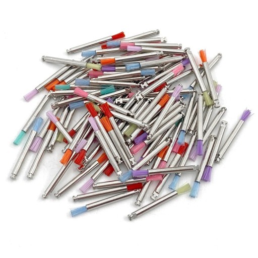 100 unidades de escovas micro polidoras dentárias descartáveis com cerdas de nylon para branqueamento e polimento dos dentes escovas profiláticas para micro fresadoras