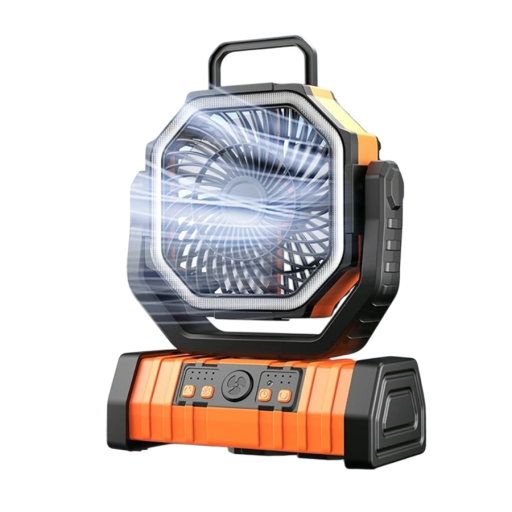 10000mAh Portable Outdoor Fan 4 Speeds USB-C Rechargeable Fan Powerful Travel Fan Camping Fan