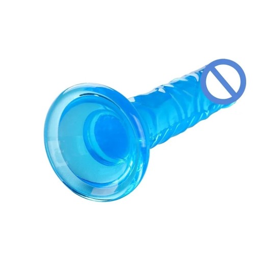 Mini gelé dildo med sugkopp realistisk textur vaginal och anal användning diskret förpackning