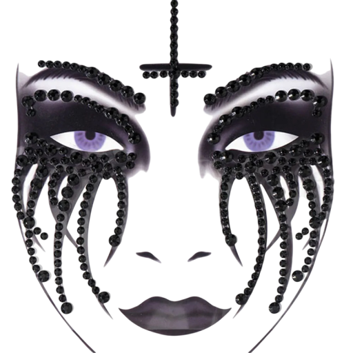 Självhäftande ansikte Rhinestones Halloween Fake Tatuering Ansiktskonst Karneval Ansiktssmycken Fest- och festivaldekorationer