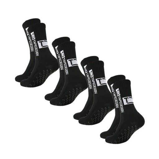 4 par unisex knähöga fotbollsstrumpor 39-45 EUR halkfria sport-andningsstrumpor för fotboll och tävlingar