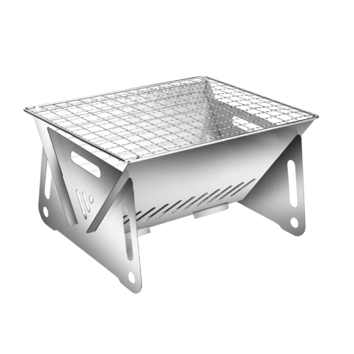 Mini hopfällbar kolgrill 21 x 13 x 13 cm Bärbar grill hemmaspis Kompakt bordsgrill för camping och trädgård