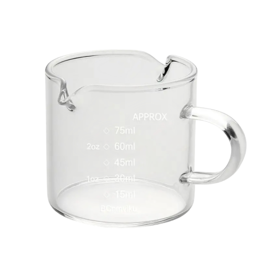 Espressomätkopp i glas med handtag 75 ml Barista-mätkopp med märkning Kaffekopp i glas Espressotillbehör