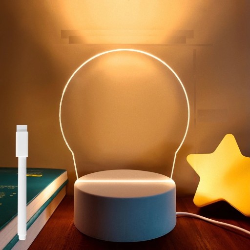 Holiday Light med penna och USB-bas Dekorativ LED-lampa Julbelysning Bordslampa med penna Modern dekoration Interiör