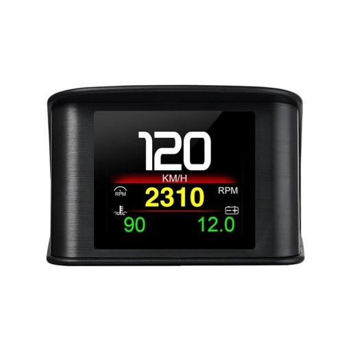 Digital hastighetsmätare fordonsdator OBD2 HUD 6,8x4,6x7,3 cm 9 visningslägen Hastighetslarm Bränsleförbrukning Oljetemperatur Turbintryck