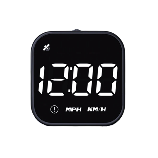 Digital GPS-hastighetsmätare för bil 5,2 x 5,2 cm HD LED-display med kompass Klocka Hastighetslarm 360° roterande stativ med sugkopp