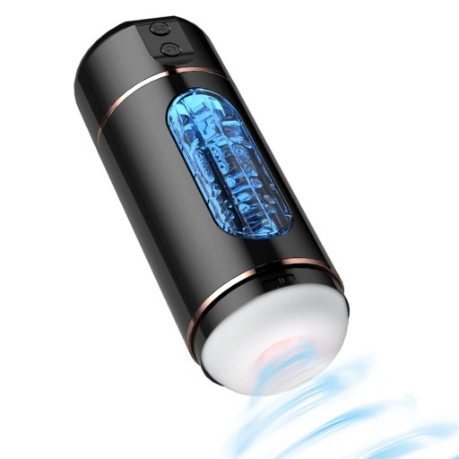 Onani för män med realistisk inredning, 10 vibrationer, 3 lägen och 4 språk, USB-laddning, avtagbar TPE-inredning, Diskret förpackning