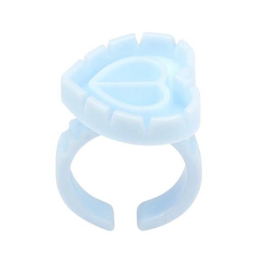 100pcs Heart-Shaped Plastic Glue Rings 2.3 x 1.3 cm Disposable Holders for Lashes and Pigments Fan Cup Tools for Lashes