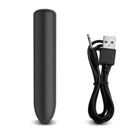 Silikon minivibrator 10x2 cm i form av en patron med 10 vibrationslägen och USB-laddning, diskret förpackning