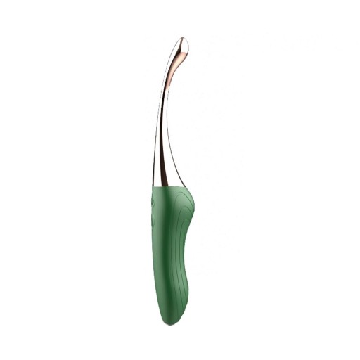 Dubbelsidig vibrator 17,5x2,5 cm med två olika gavlar och ett ergonomiskt räfflade handtag, diskret förpackning