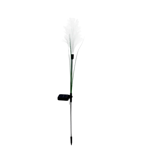 Solar Garden Reed Light 88cm LED fiberoptisk dekoration Vattentät väg Gräsmattbelysning Rostfritt stål och läderrör