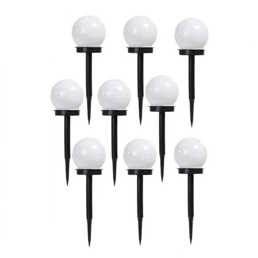 9 st Solar LED-ljus Utomhus Trädgårdsbelysning Vit glödlampa Vattentät Solar Lampor Dekoration för bana, uteplats, bakgård, gräsmatta