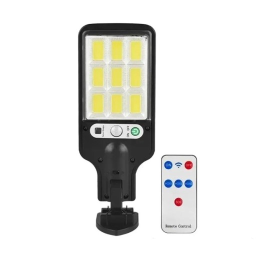 Kraftfull LED solcellsvägglampa med fjärrkontroll 3 lägen rörelsesensorbelysning för trädgårdsterrass Garagedörr Gatubelysning
