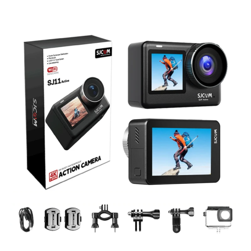 SJCAM SJ11 4K actionkamera med 2,33" pekskärm vattentät kamera med stabilisering 5G WiFi nattseende sportkamera
