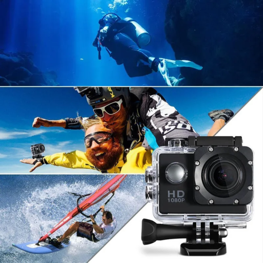 4K Ultra HD actionkamera med 3 MP-objektiv Vattentät sportkamera med fodral 900mAh batteri utomhus fotografering under vatten