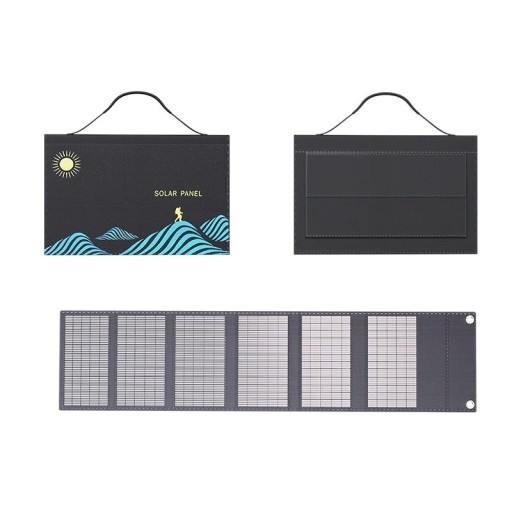 Vikbar bärbar solpanelsväska 1000W 1175x280mm USB- och DC-utgångsladdare för utomhusgenerator Mobiltelefon Hembruk