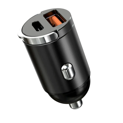 Mini snabb billaddare 100W PD QC 3.0 adapter USB-C och USB-A till cigarettändare snabbladdning för två enheter universell kompatibilitet