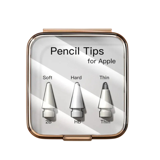 Set med 3 ersättningsspetsar för Apple Pencil 2B HB och 3.0 Thin, 3x vit variant, för skrivning, teckning och fina detaljer