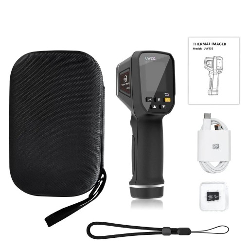 UW832 dubbelspektrumvärmekamera, 1,77" TFT-upplösning, -30 till 500°C intervall, USB-C-laddning och 6 färgpaletter