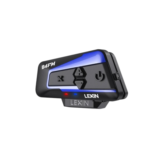 Bluetooth-intercom Lexin B4FM-X för 10 personer 2000 m DSP CVC brusreducering IP67 FM-radio 800mAh Typ-C Musik Röststyrning