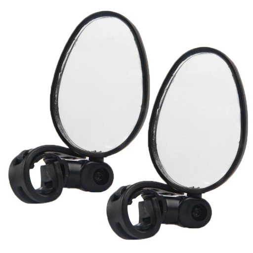 Ovala cykelspeglar 2 st svarta separat montering på styret 15–35 mm roterande struktur 5x7 cm