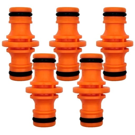 Set med 5 1/2-tums snabbkopplingar för trädgårdsslangar, orange plastkopplingar för reparation av slangar