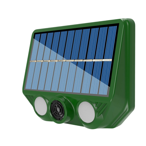 Solcellsdriven ultraljudsdjursavskräckare 20–36,5 kHz skadedjursavskräckare för trädgården IP66 200–300 m USB-laddningsbar 9,4 x 7,4 cm