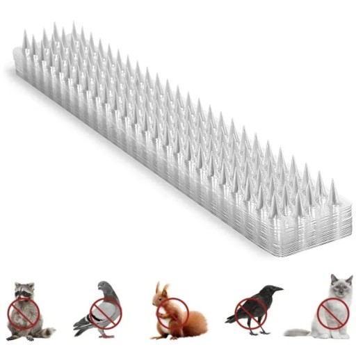 Fågelskyddsspik i plast, 42,4 x 8,2 cm, transparent PET-remsa för utomhusbruk, djur- och gnagaravvisande