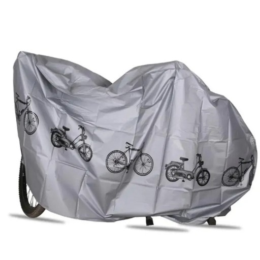 Grått vattentätt överdrag för cykel och motorcykel 200 x 100 cm Utomhuspresenning mot sol, regn och damm med UV-skydd Skyddande överdrag för fordon