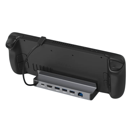 Dockningsstation för Steam Deck 13,9 x 6,9 x 2,9 cm HDMI 2.0 3x USB 3.0 PD 100W LAN-port Halkfritt stativ Kompakt anslutningsutbyggnad