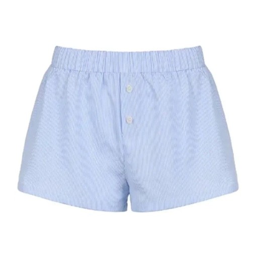 Damshorts med knappar, bekväma sommarshorts med hög midja, eleganta randiga shorts för fritid