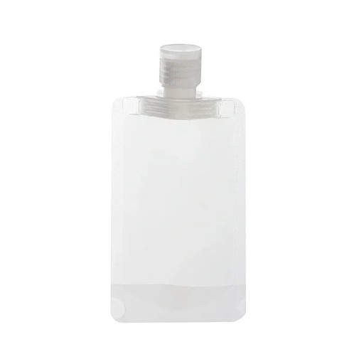 5 st. resepåsar med dispenser, 100 ml, tomma PET-påsar för mjölk, schampo, balsam, kosmetika, vätskor, toalettartiklar, resor