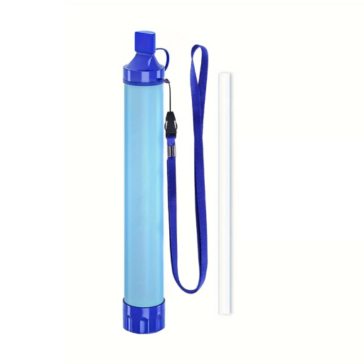 Överlevnadsvattenfilter 21 x 3 cm bärbar vattenrenare med slang 4-stegsfiltrering 0,01 mikron utomhusfilter 1500L nödfilter för resor
