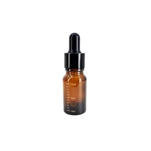 Glasdropperflaska 10 ml bärnstenspipett med skala Återfyllningsbar behållare för eterisk olja Ögondroppar Aromaterapi