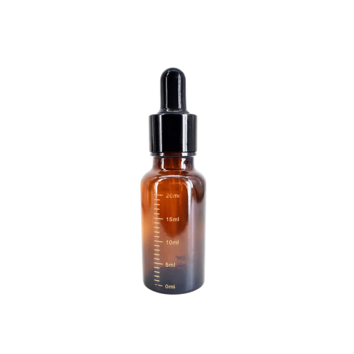 Glasdropperflaska 20 ml bärnstensfärgad pipett med skala Påfyllningsbar behållare för oljor, vätskor, ögondroppar, aromaterapi, resor