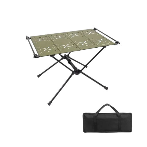 Hopfällbart campingbord i aluminium 59 x 39 x 38 cm Lättviktsbord för utomhusbruk 1,2 kg Bärbart picknickbord med bärväska