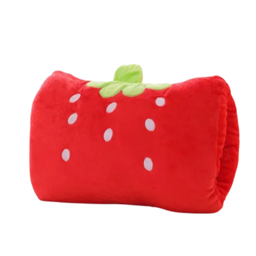 Värmande handkudde 30 x 20 cm röd jordgubbsformad kudde söt present till barn och vuxna, tupplur och avkoppling