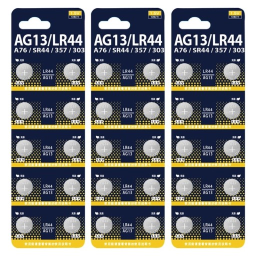 Set med 30 knappcellsbatterier LR44 AG13 1,5V ersättningsbatterier SR44 357 RW82 SP76 för klockor, leksaker, miniräknare, fjärrkontroller