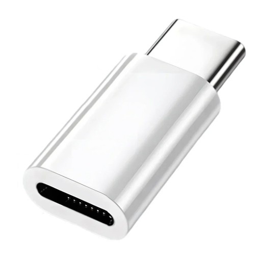 Lightning till USB-C-adapter 12W vit konverterare för iPhone och iPad Laddning och dataöverföring till enheter med USB-C-ingång