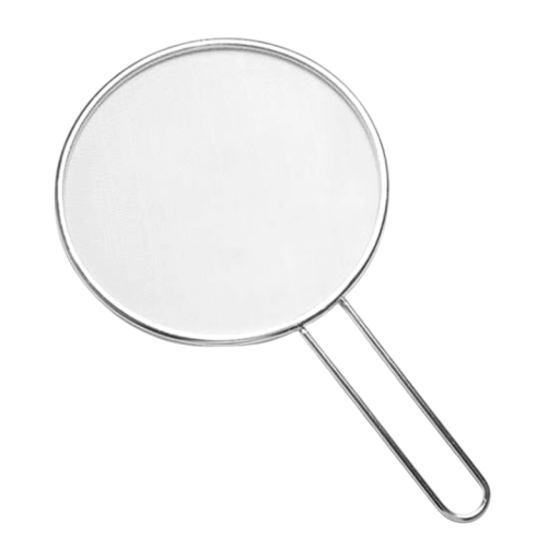 Rostfritt stål, stänkskyddande nätskydd, 19 cm kökssil med handtag, 13,5 cm oljeskydd, stekpanna, grill, matlagning