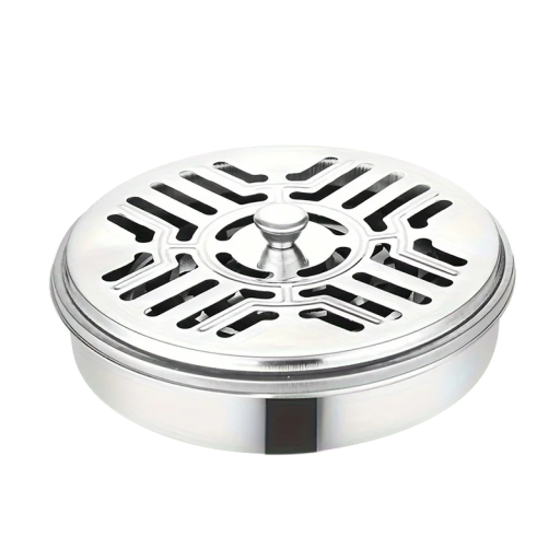 Metallhållare för spiralformade rökelsepinnar mot myggor med lock Diameter 14,5 cm Elegant stativ Hushåll Trädgård Terrass